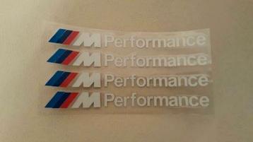 Autocollant Bmw M Performance > blanc 130 mm x 10 mm