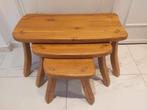 Vintage eikenhouten bijzettafels, 1970, Verzamelen, Ophalen of Verzenden