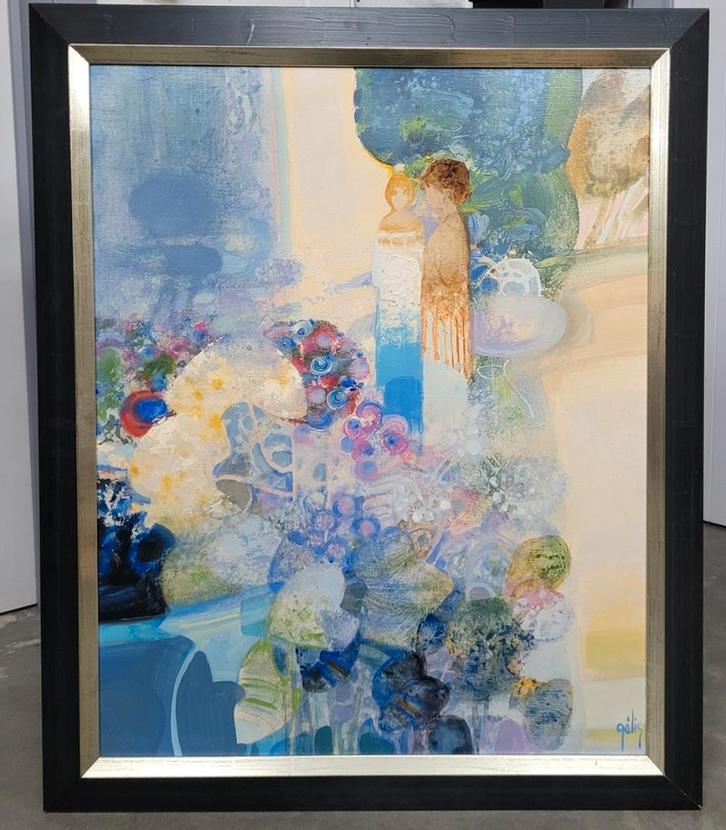 Daniel GÉLIS, dames in de tuin, Antiek en Kunst, Kunst | Schilderijen | Klassiek, Ophalen of Verzenden