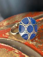 Schitterende Tibetaanse ring met lapis lazuli en 925 zilver, Zo goed als nieuw, Zilver, Zilver