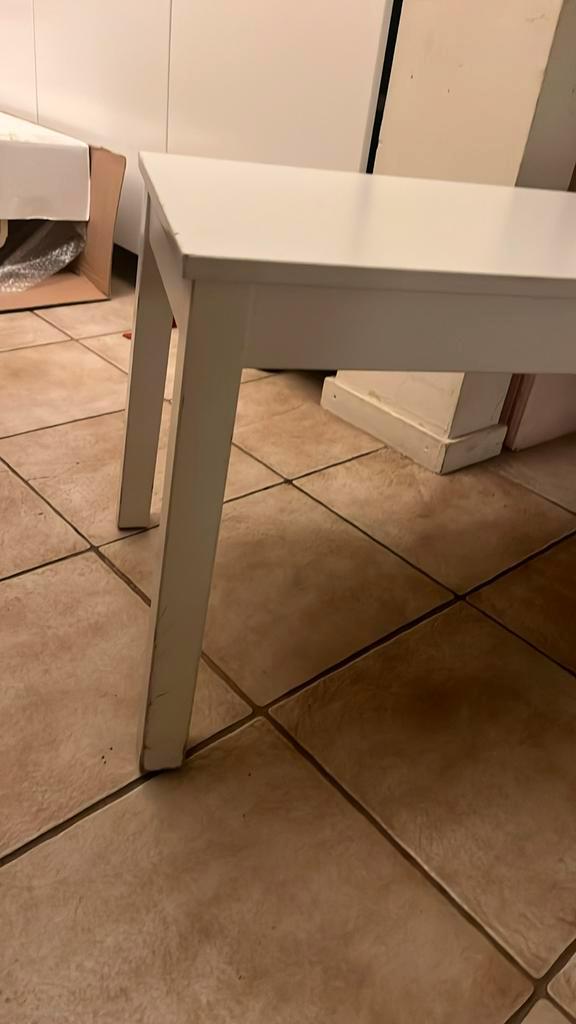 Zitbank of bijzettafeltje wit, Huis en Inrichting, Tafels | Sidetables, Gebruikt, Rechthoekig, Ophalen