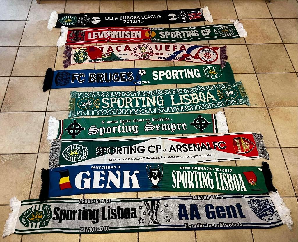 Lot de foulards Sporting CP pour collectionneurs, Collections, Articles de Sport & Football, Comme neuf, Fanion ou Écharpe, Envoi