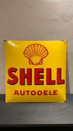 Assiette en émail gaufré Shell., Collections, Enlèvement ou Envoi, Comme neuf, Panneau publicitaire