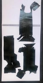 3 restes de cuir exotique vrai cuir de lézard vert foncé, Hobby & Loisirs créatifs, Tissus & Chiffons, Neuf, Moins de 30 cm, Moins de 30 cm