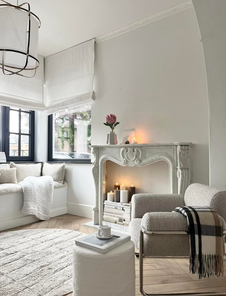 Fauteuil bouclé stof, licht beige h&m, Huis en Inrichting, Fauteuils, Ophalen, Zo goed als nieuw, Stof