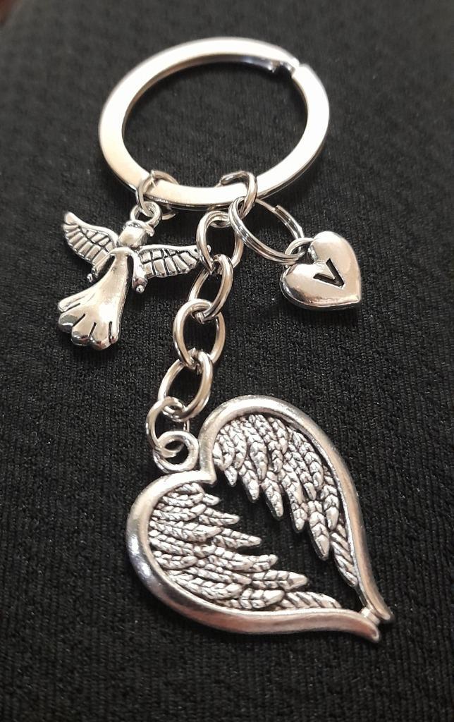 Overleden herinnering geliefde engel vleuge sleutelhanger, Verzamelen, Sleutelhangers, Nieuw, Knuffel of Figuurtje, Verzenden