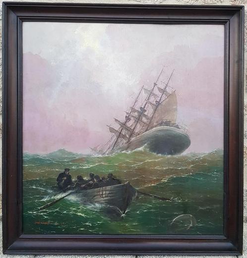 MUSEUMTAFEL - Léon ZEYTLINE - Zeilboot op zee - 1930, Antiek en Kunst, Kunst | Schilderijen | Klassiek, Verzenden