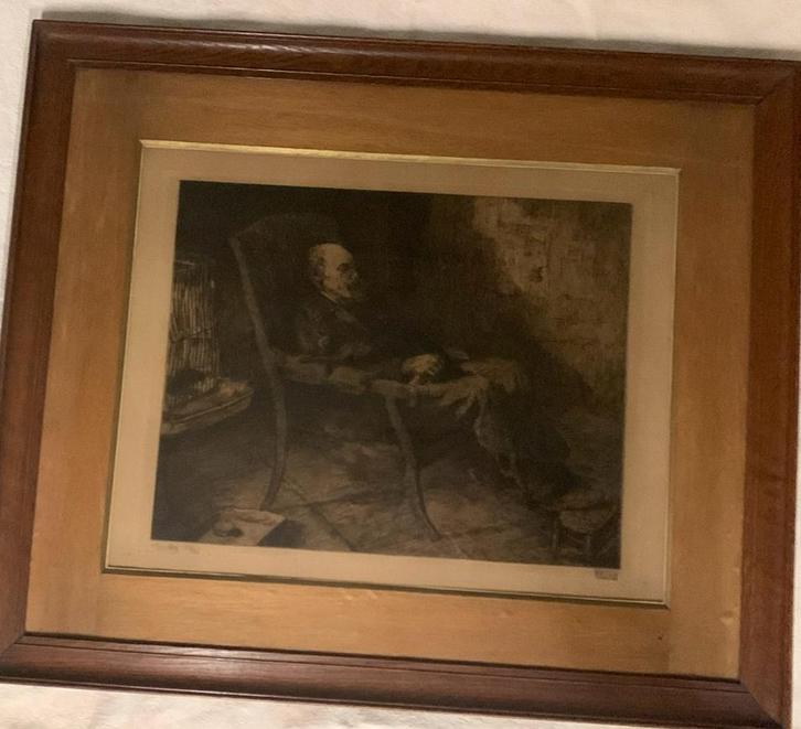 Frans Pycke (1890-1960) - grote ets “Siësta”, Antiek en Kunst, Kunst | Etsen en Gravures, Ophalen