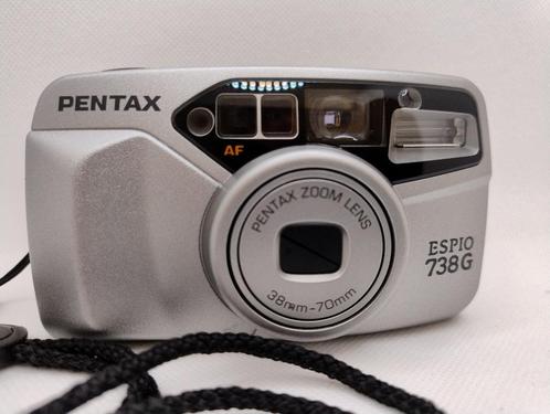 Prachtige Pentax Espio 738G fotocamera zilver, Audio, Tv en Foto, Fotocamera's Analoog, Zo goed als nieuw, Compact, Pentax, Ophalen of Verzenden