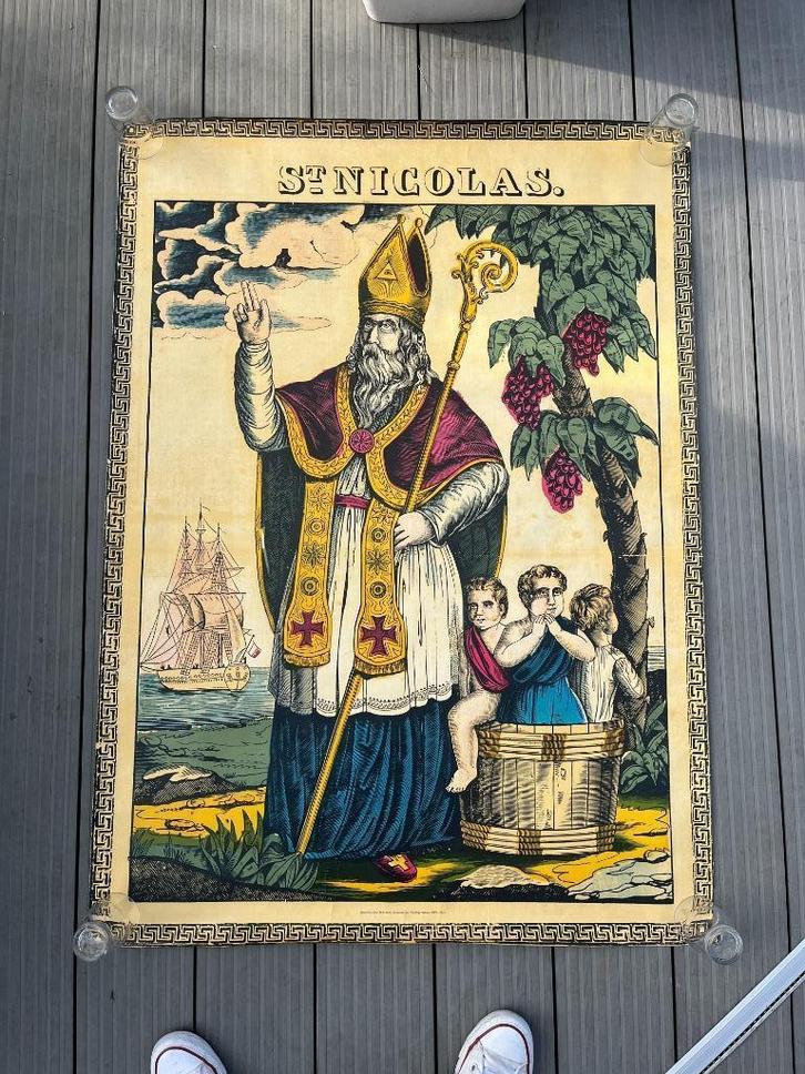 Poster van Sinterklaas (repro 1970), Diversen, Sinterklaas, Ophalen of Verzenden
