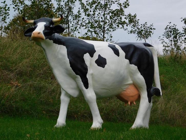 Beeld Koe XXL - 147 x 205 cm - Polystone, Tuin en Terras, Tuinbeelden, Nieuw, Ophalen of Verzenden