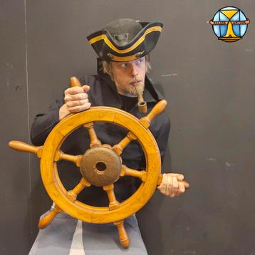 Volant/barre de bateau vintage en bois (diamètre 70 cm), Enlèvement ou Envoi, Utilisé, Bateau à moteur ou Voilier, Autres types