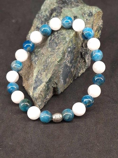 emotiearmband 8mm natuursteen, Handtassen en Accessoires, Armbanden, Nieuw, Overige materialen, Blauw, Met bedels of kralen, Met edelsteen