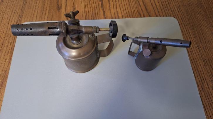 Antieke koperen benzine branders, Antiek en Kunst, Antiek | Brons en Koper, Koper, Ophalen of Verzenden