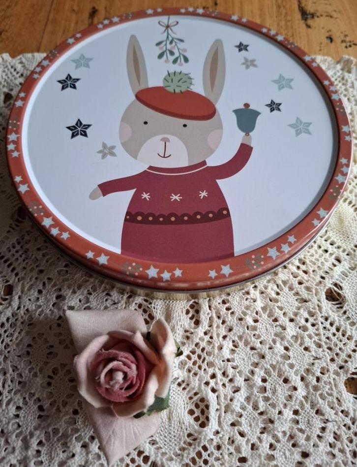 Deens Jacobsens Bakery KERST blik, Mistletoe, sterren, haas, Diversen, Kerst, Gebruikt, Ophalen of Verzenden