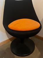 Vintage fluwelen draaistoel, Huis en Inrichting, Stoelen, Ophalen, Zo goed als nieuw, Zwart