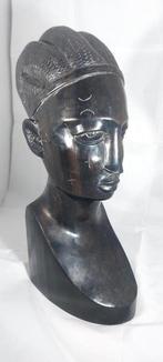 Ebbenhouten buste +- 38 cm mooie patine, Ophalen of Verzenden