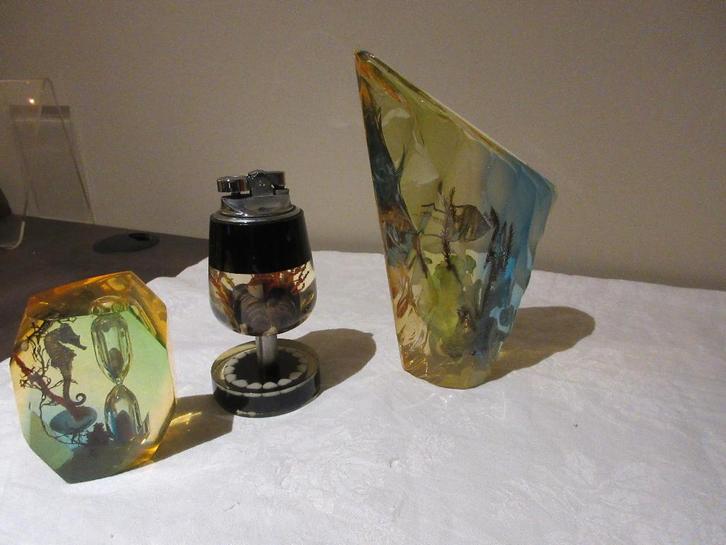 Scène de mer vintage kitsch en lucite acrylique retro, Collections, Rétro, Enlèvement