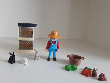 PLaymobil boer en konijnenhok - compleet beschikbaar voor biedingen