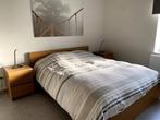 Tweepersoonsbed + 2 Nachtkastjes, Huis en Inrichting, Slaapkamer | Bedden, Ophalen, Gebruikt, Bruin, Tweepersoons
