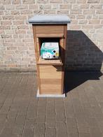 pakketbrievenbus in afrormosia hout en arduin, Tuin en Terras, Brievenbussen, Ophalen, Nieuw, Hout, Staande brievenbus