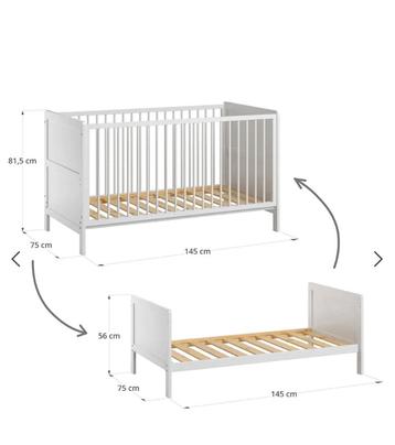 Meegroei babybed/peuterbed, Matelas, 70 à 85 cm, Enlèvement, Utilisé