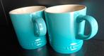 2 mugs Le Creuset bleu caraïbe 0,35l, Enlèvement ou Envoi, Neuf, Tasse(s) et/ou soucoupe(s)