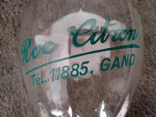 Vintage Gent glas limonade met facetten  : Roc Citron Gand, Verzamelen, Biermerken, Ophalen of Verzenden