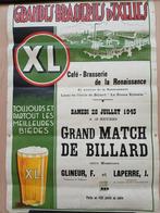 Affiche uit 1945 XL  bier cafe brasserie de la Renaissance, Verzamelen, Ophalen of Verzenden, Gebruikt, Reclamebord, Plaat of Schild