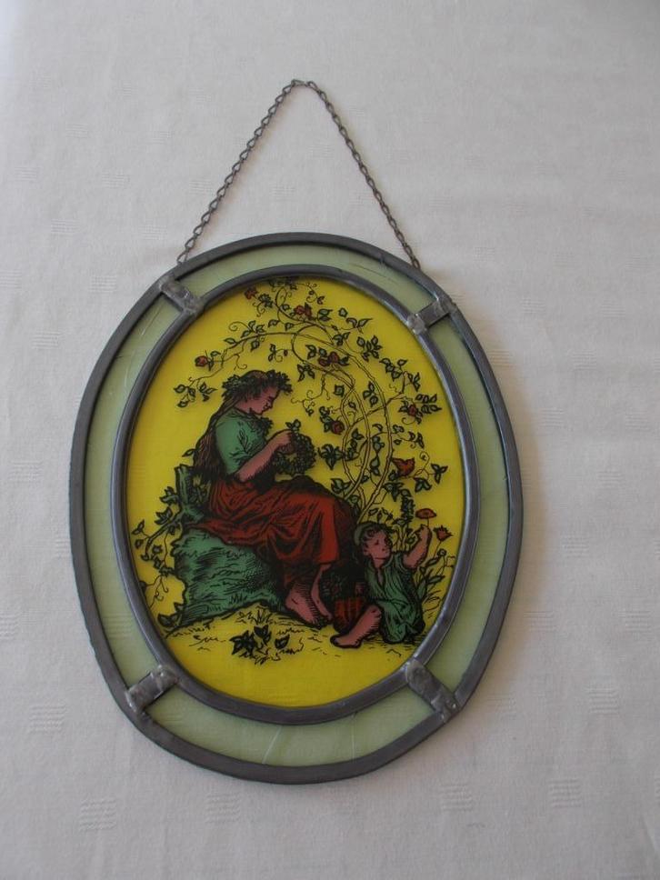 Mooi glasraam in lood, Huis en Inrichting, Woonaccessoires | Wanddecoraties, Zo goed als nieuw, Ophalen of Verzenden