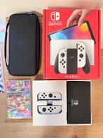Switch OLED wit ZGAN + Mario Kart deluxe + beschermhoes, Games en Spelcomputers, Spelcomputers | Nintendo Switch, Ophalen of Verzenden