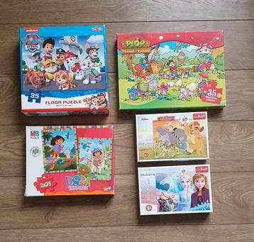 Puzzels (Paw Patrol, Plop, Dora, Disney) beschikbaar voor biedingen