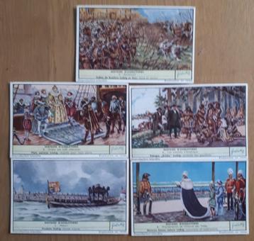 LIEBIG 5 CHROMOLITHO's: Histoire d'ANGLETERRE Sg 1631 beschikbaar voor biedingen