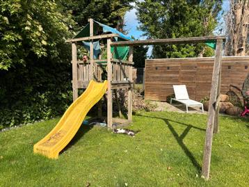 Jungle gym houten speeltoestel, Kinderen en Baby's, Speelgoed | Buiten | Speeltoestellen, Ophalen, Gebruikt, Glijbaan