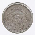 11306 * ALBERT Ier * 20 francs 1934 Flamand pos.B, Envoi, Argent