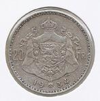11306 * ALBERT I * 20 frank 1934 vlaams  pos.B, Postzegels en Munten, Munten | België, Verzenden, Zilver