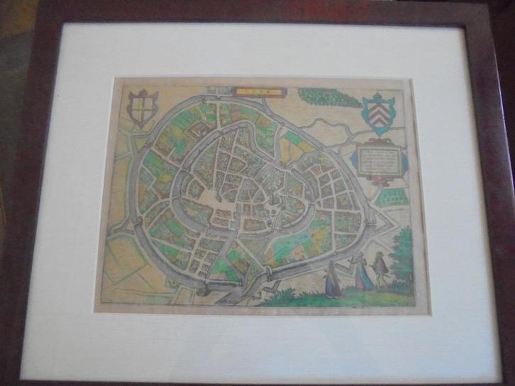 Antieke Kaart Lier  Ets   einde 16e eeuw, Antiek en Kunst, Kunst | Etsen en Gravures, Verzenden