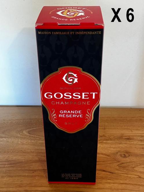 CHAMPAGNE Brut GOSSET GRANDE RESERVE 750 ml x 6, Verzamelen, Wijnen, Nieuw, Champagne, Frankrijk, Ophalen
