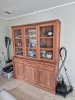 Teak vitrinekast - vol teak - zo goed als nieuw, Huis en Inrichting, Ophalen, 200 cm of meer, 150 tot 200 cm, Teakhout