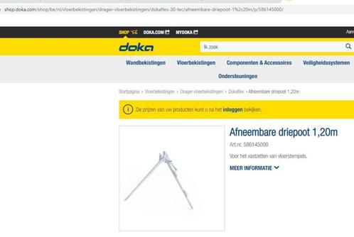 Degelijke DOKA driepikkel te huur (40 stuks), Doe-het-zelf en Bouw, Gereedschap | Handgereedschap, Gebruikt, Ophalen