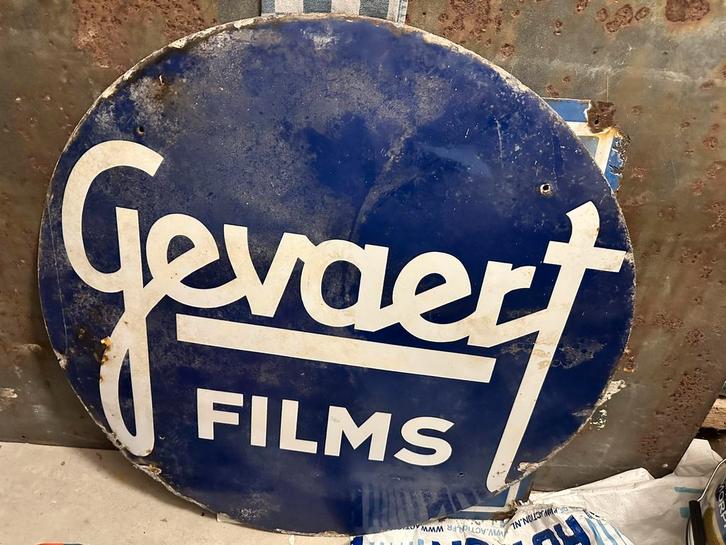 Panneau émaillé Gevaert Film, Antiquités & Art, Antiquités | Email, Enlèvement
