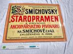 A vendre Plaque métallique de bière Tchèque Staropramen, Ophalen of Verzenden, Zo goed als nieuw, Reclamebord