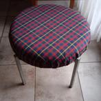 Schotse poef/bankje, perf. staat, met Schotse stof, Ophalen