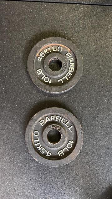 2 x 4.5kg 50mm schijven beschikbaar voor biedingen