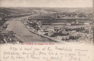 1902 - BELGIË - Kaart - Namur: La Vallée de la Meuse beschikbaar voor biedingen