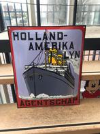Holland Amerika lijn emaille reclamebord, Verzamelen, Merken en Reclamevoorwerpen, Ophalen of Verzenden, Zo goed als nieuw, Reclamebord