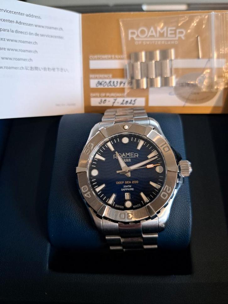 Roamer Deep sea 200, blue, 20 ATM sapphire, Handtassen en Accessoires, Horloges | Heren, Ophalen