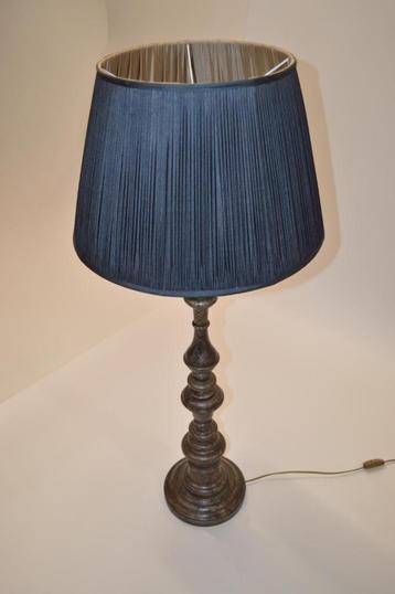 Lamp, Lamp Bronze/ Silver, Shade Black Silk beschikbaar voor biedingen