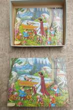 Oude houten blokpuzzel Walt Disney sneeuwwitje en de 7 dwerg, Antiek en Kunst, Ophalen