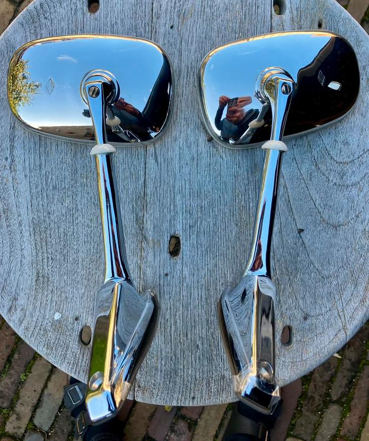Chrome oldtimer Cipa verlengbare spiegels, Auto-onderdelen, Spiegels, Citroën, Oldtimer onderdelen, Peugeot, Renault, Volvo, Nieuw